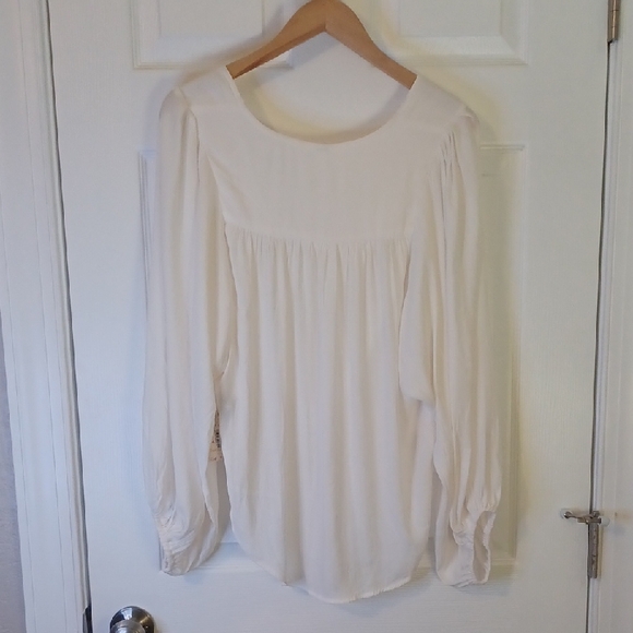 Free People Cream Drape Boho Blouse, NWT - Picture 6 of 6